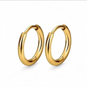 (1.0x2.0x10mm) F136 Implant-Grade Titanium 18k PVD Huggie Hoop Earrings